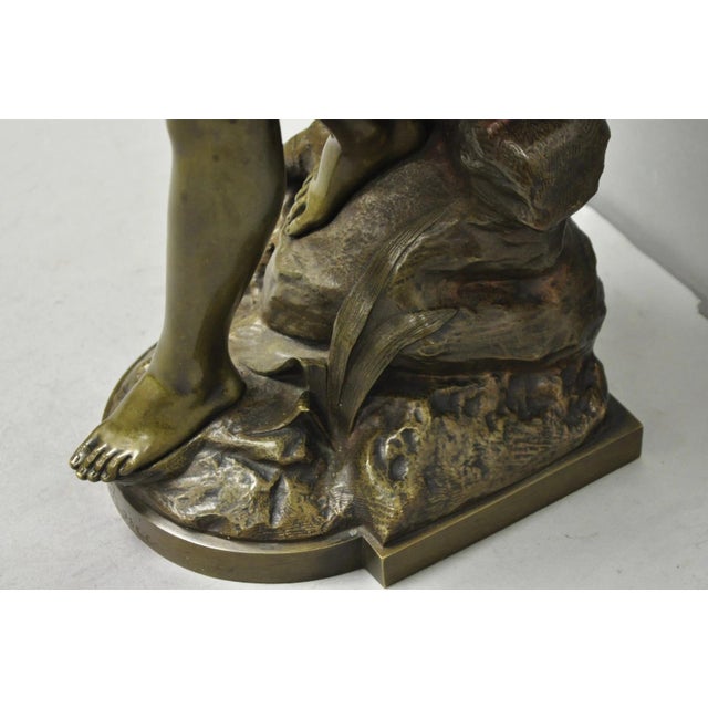 Antique Edouard Drouot (1859-1945) "La Rosse" French Bronze Sculpture of Woman For Sale - Image 14 of 18