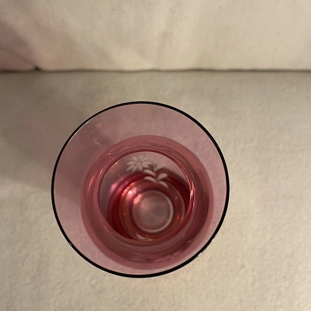 Mid-Century Modern Vintage Royal Danube Floral Etched Hand Cut Vases-Set of 3 For Sale - Image 3 of 10