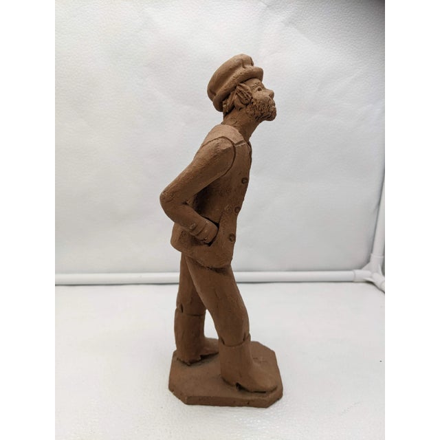 Sailor Man Statue Terra Cotta Clay Signed by Artist For Sale - Image 4 of 7