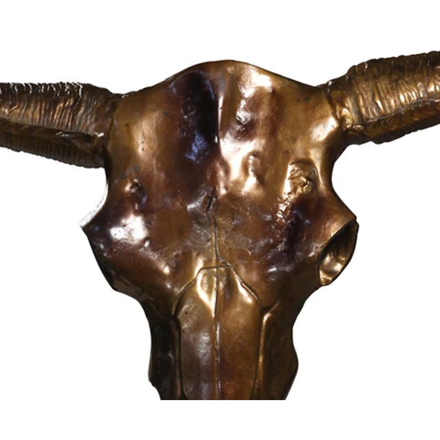 Rustic Bronze Cow Skull For Sale - Image 3 of 6