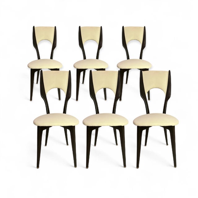 Black Vintage Chairs by Paolo Buffa, 1950s, Set of 6 For Sale - Image 8 of 8