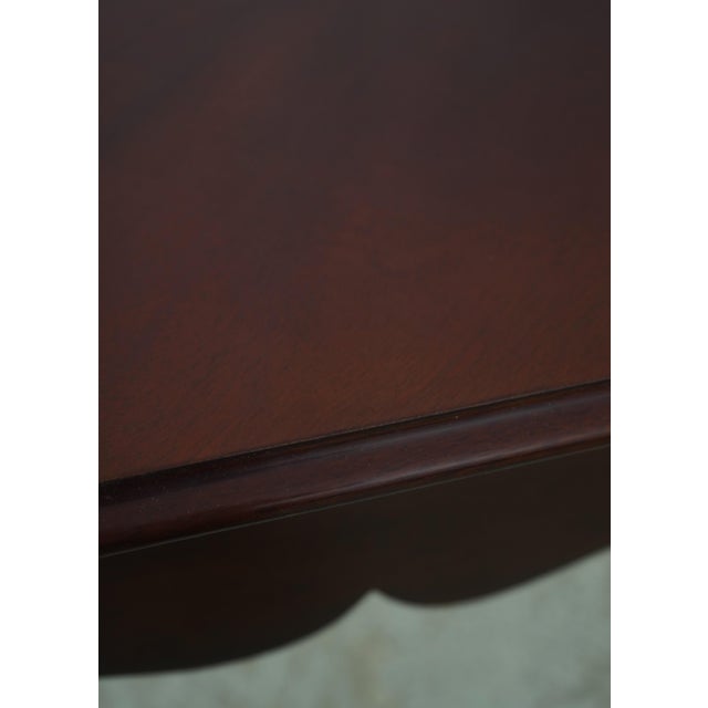 1990s Baker Colonial Williamsburg Mahogany Drop Leaf Corner Table For Sale - Image 11 of 13
