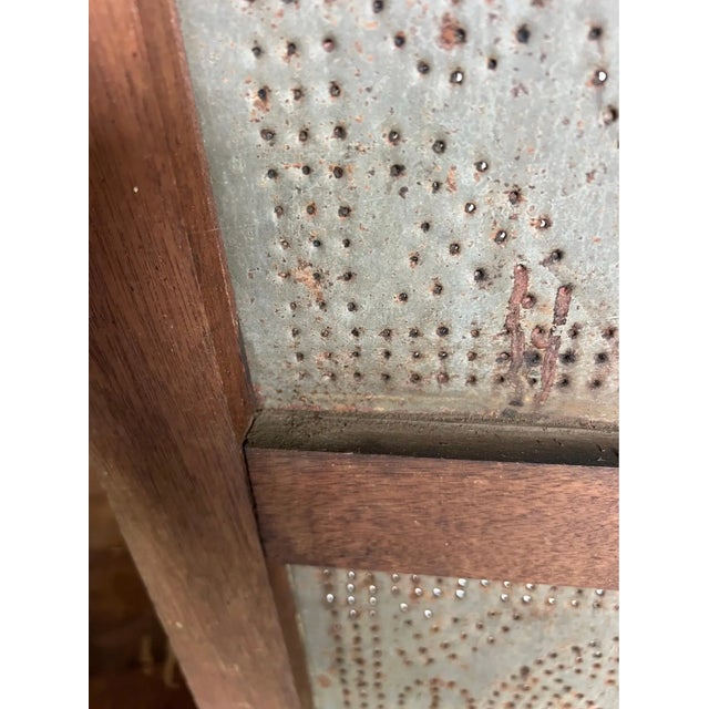 19th Century Virginia Walnut Pie Safe With Original Star Punched Tins For Sale - Image 9 of 13