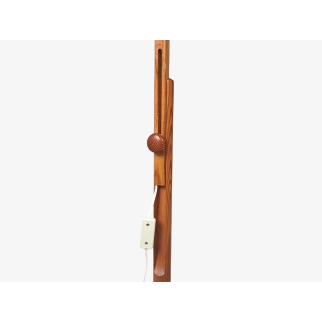 1950s Markslöjd, Swedish Modern, Adjustable Floor Lamp, Pine, Fabric For Sale - Image 10 of 17