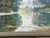 Textile Peaceful Misty Riverside in the English Countryside with Cows & Tree Reflections Circa 1990 For Sale - Image 7 of 17