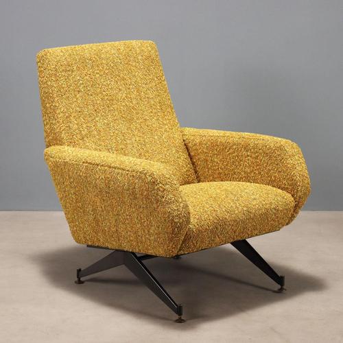 Vintage Armchair in Fabric, Metal and Brass, Italy, 1960s For Sale - Image 10 of 10