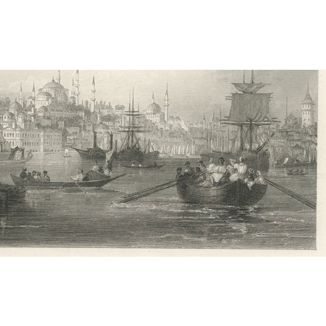 Paper After Le Petit, Constantinople Bosphorus View, Ottoman Istanbul Panorama, 1860, Print For Sale - Image 7 of 9