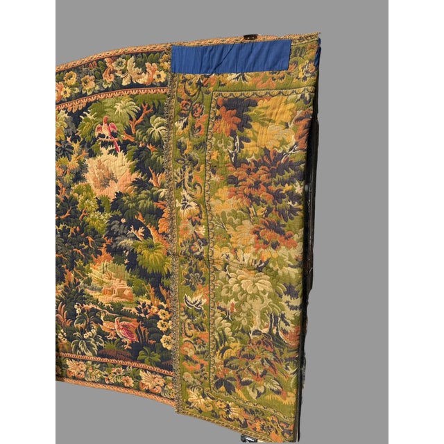 Antique French Aubusson Hand Woven Scenic Landscape Tapestry W Birds 70" X 90" For Sale - Image 6 of 11