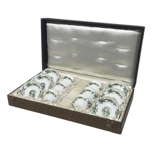 Porcelain Rich Court Dragon Cups and Saucers from Meissen, Germany, 1960s, Set of 12 For Sale