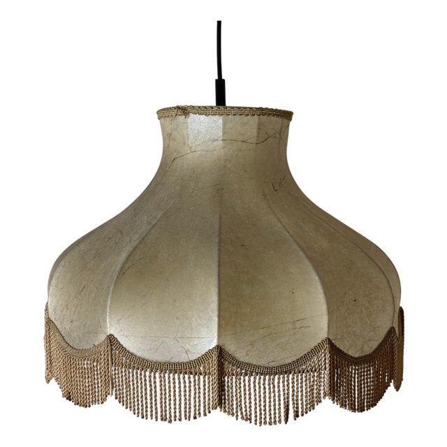 Vintage Cocoon Lamp with Fringes, Germany, 1970s For Sale