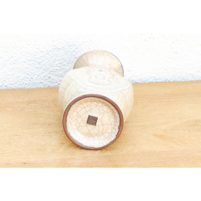 Ceramic Traditional Ge-Style Stoneware Medallion Vase For Sale - Image 7 of 7
