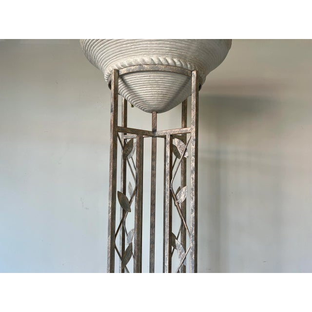 1980's Postmodern - Style Sculptural Metal and Plaster Torchiere Floor Lamp/ Sold For Sale In Miami - Image 6 of 13