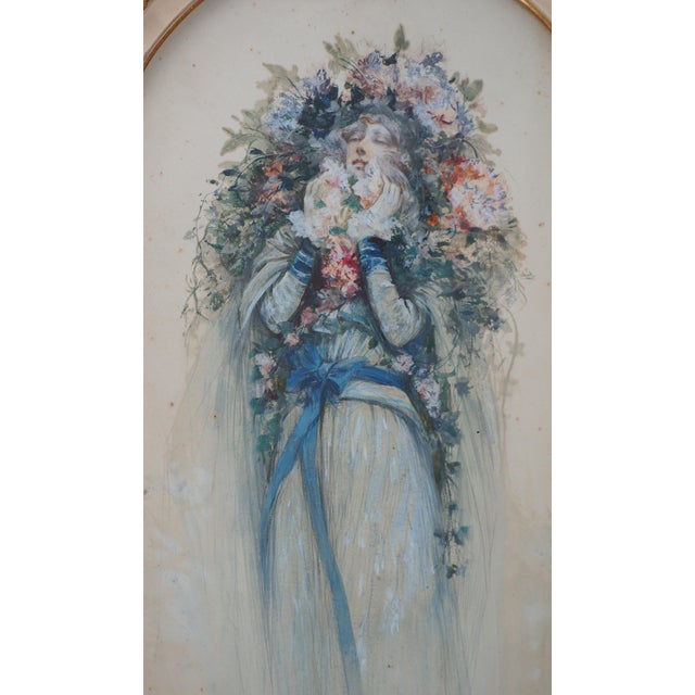 Sarah Bernhardt in the Lady of the Camellias Watercolor by Georges Clairin, 1903 For Sale - Image 8 of 10