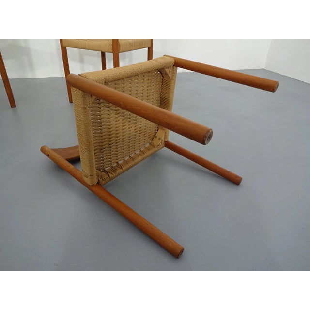 Teak & Papercord Dining Chairs by Poul M. Volther for Frem Røjle, 1960s, Set of 4 For Sale - Image 12 of 18