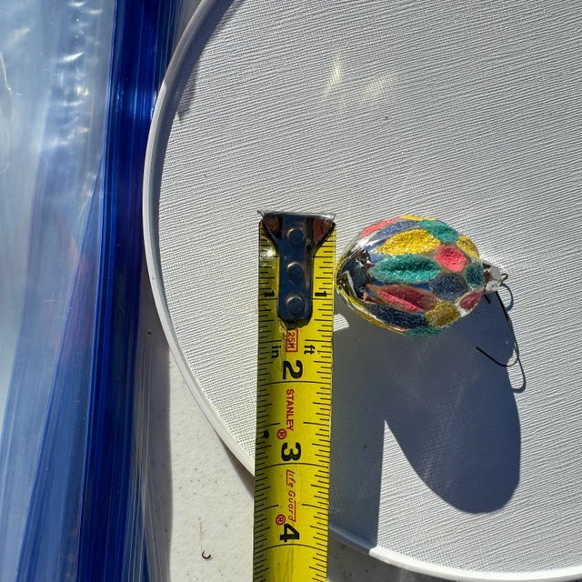 1950s Harlequin Indented All Over Blown Glass Christmas Ornament For Sale - Image 4 of 6
