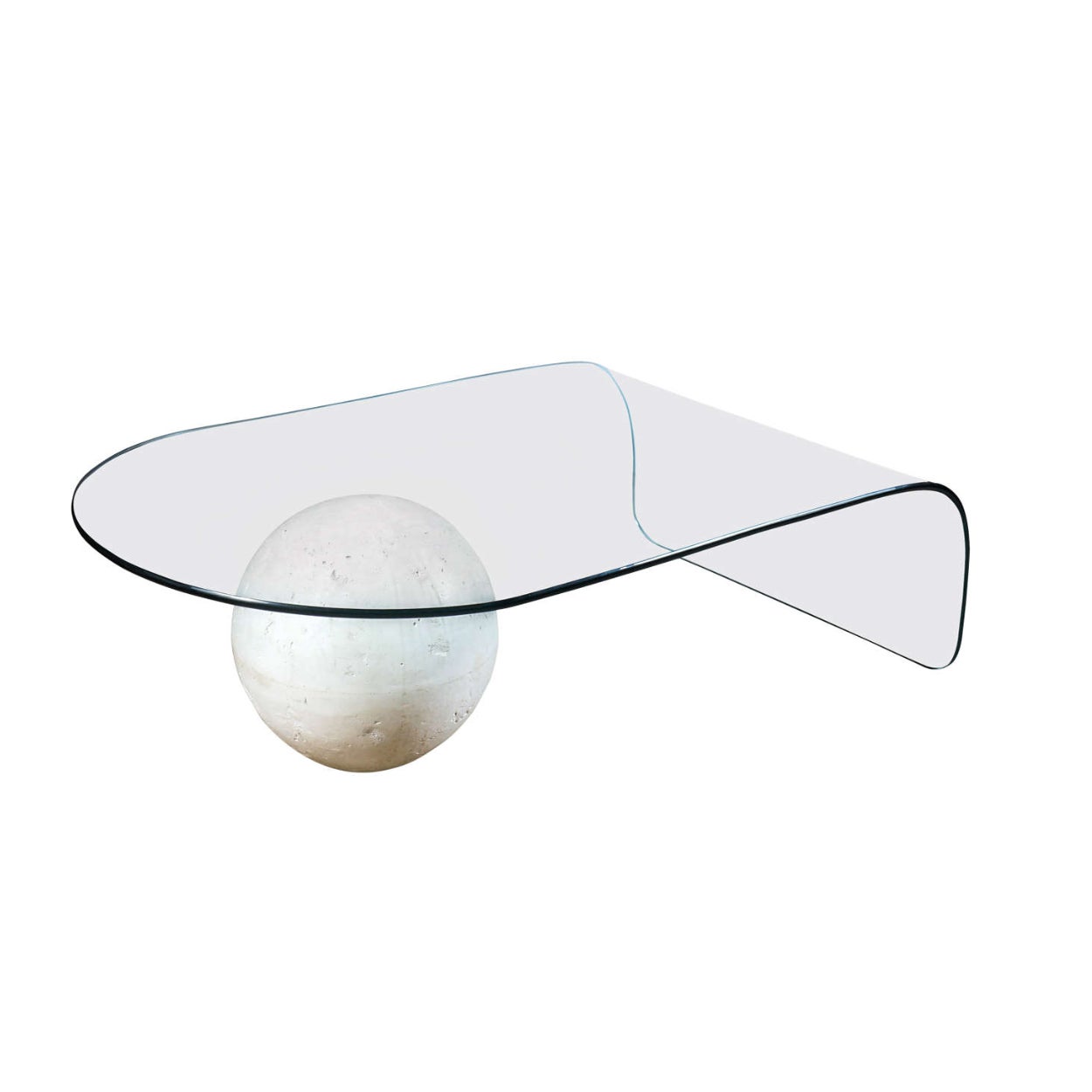 Glass Waterfall Coffee Table & Plaster Sphere Chairish