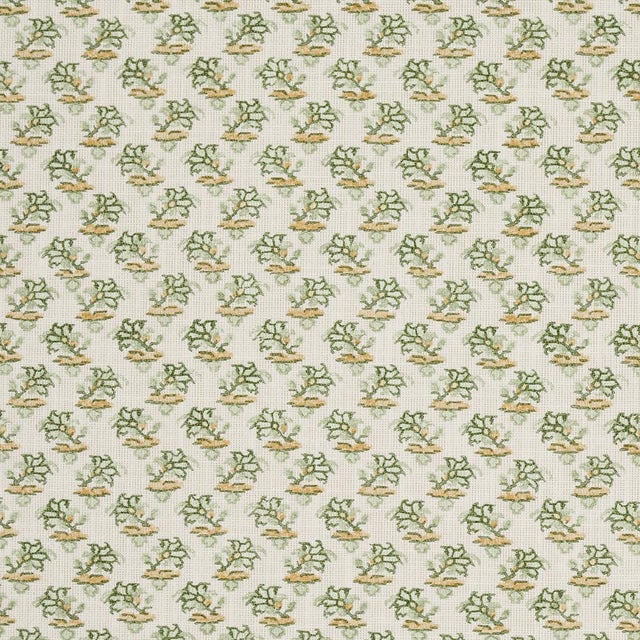 Sample - Schumacher x Mark D. Sikes Oleander Indoor/Outdoor Fabric in Leaf Green For Sale