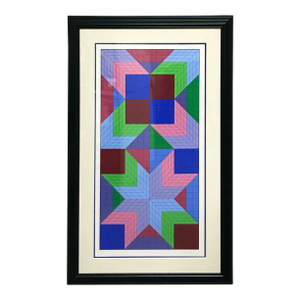 1980s Victor Vasarely the Door Original Serigraph Hand-Signed & Numbered Framed