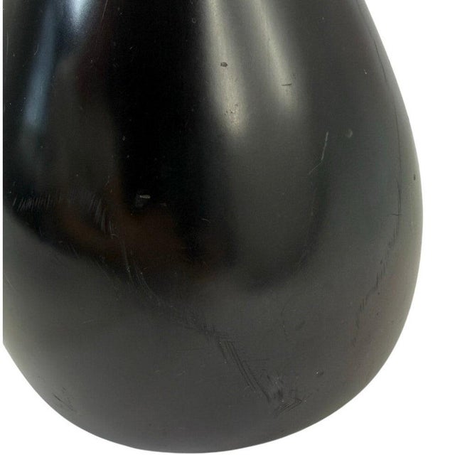 1960s Vintage Black Teardrop Table Lamp 22” Mid Century Modern Style For Sale - Image 5 of 10