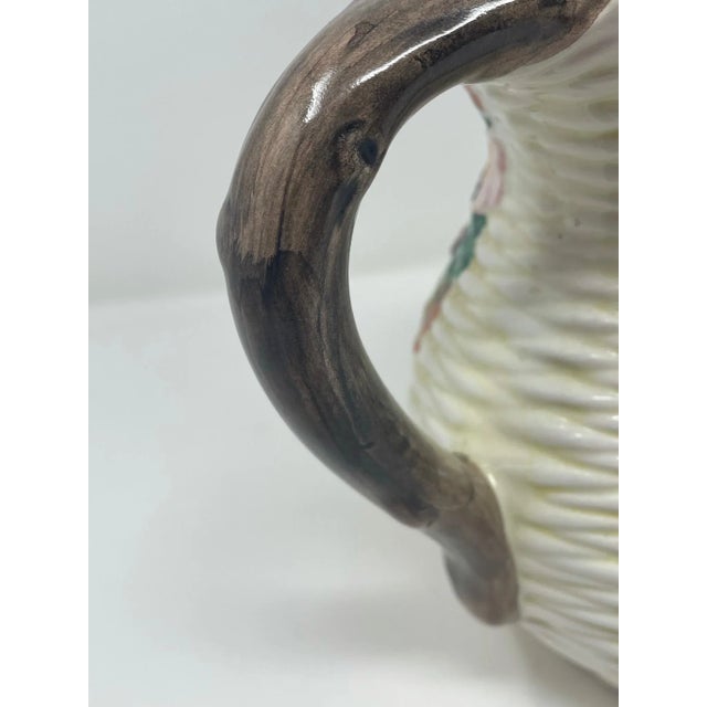 Cream Vintage Italian Floral Pitcher For Sale - Image 8 of 12