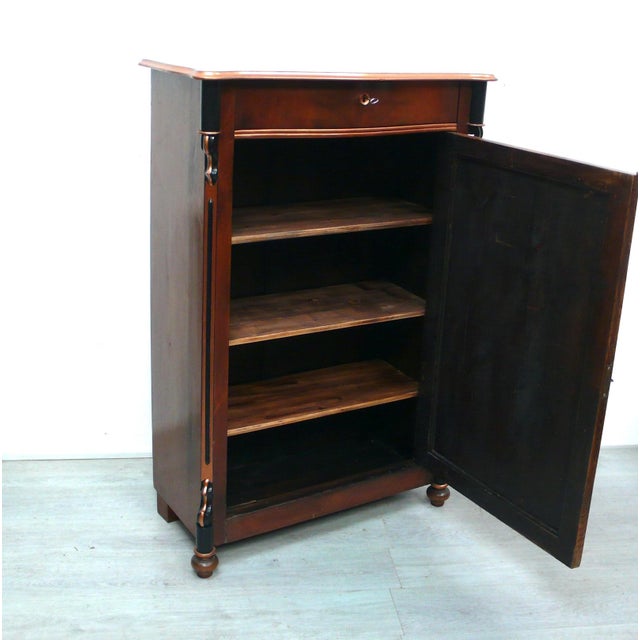 Edwardian Vertiko Tallboy Cabinet in Mahogany and Black, 1890s For Sale - Image 6 of 9