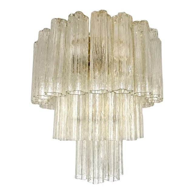 Italian Champagne Tronchi Murano Glass Flush Mount in Venini Style by Simoeng for Simoeng For Sale - Image 9 of 9