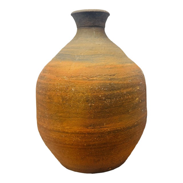 Early 20th Century Asian Earthenware Rose Vase For Sale