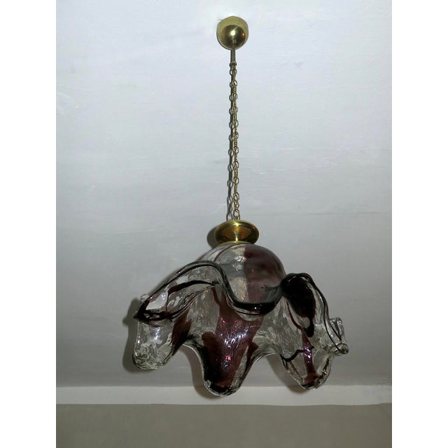 Red Large Art Glass Pendant Light by Pertti Santalahti for Humppila, 1960s For Sale - Image 8 of 14