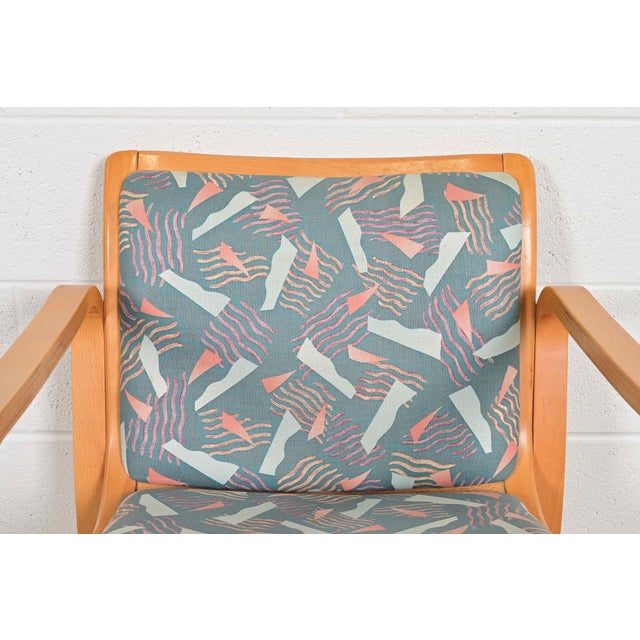 Loewenstein Modern Bent Beechwood Sled Leg Lounge Chairs, Pair For Sale In South Bend - Image 6 of 15