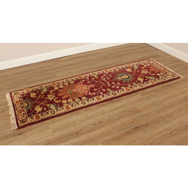 High Quality Vintage Hand Knotted Wool Rug with Red Background