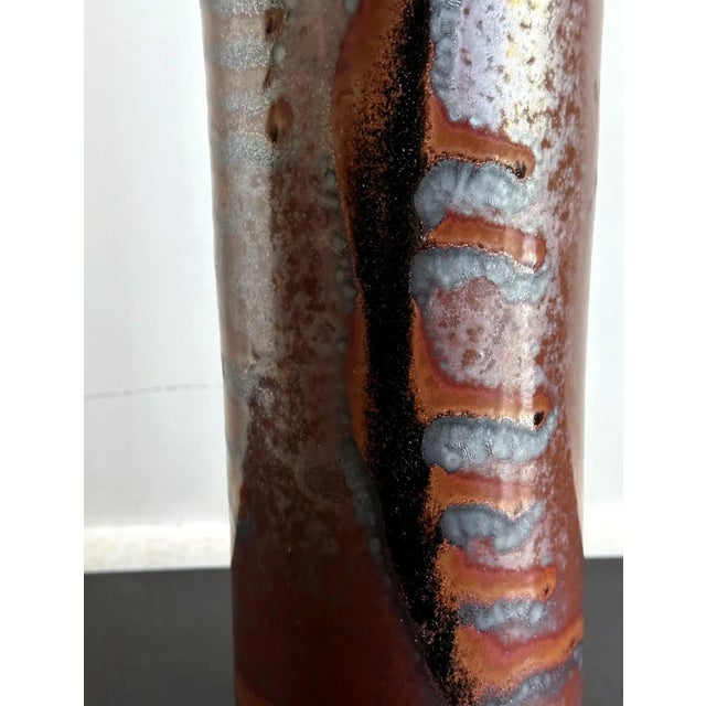 Early Tall Ceramic Vase with Unique Glaze by Brother Thomas Bezanson For Sale - Image 12 of 12