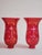 1980s Cranberry Glass Uricane Lamp Shades-a Pair For Sale - Image 5 of 12