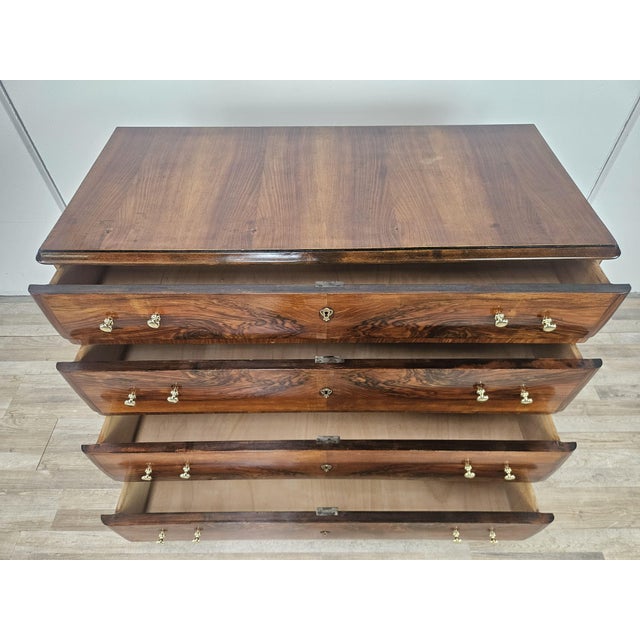 Art Deco Chest of Drawers in Walnut and Brass, 1940 For Sale - Image 12 of 18