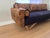 Mid-Century Modern 1960's MCM Sofa - Reupholstered in a Luxuriously Soft Black Chenille and a Burnt Orange/Tan/Brown Paisley Cotton Fabric For Sale - Image 3 of 11