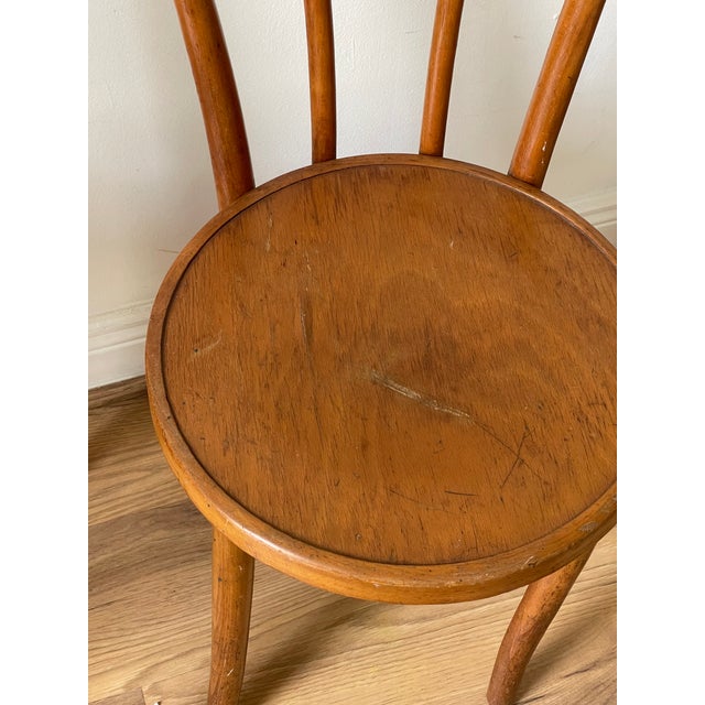 Art Deco Pair Vintage Thonet Style Bent Wood Chairs For Sale - Image 3 of 6