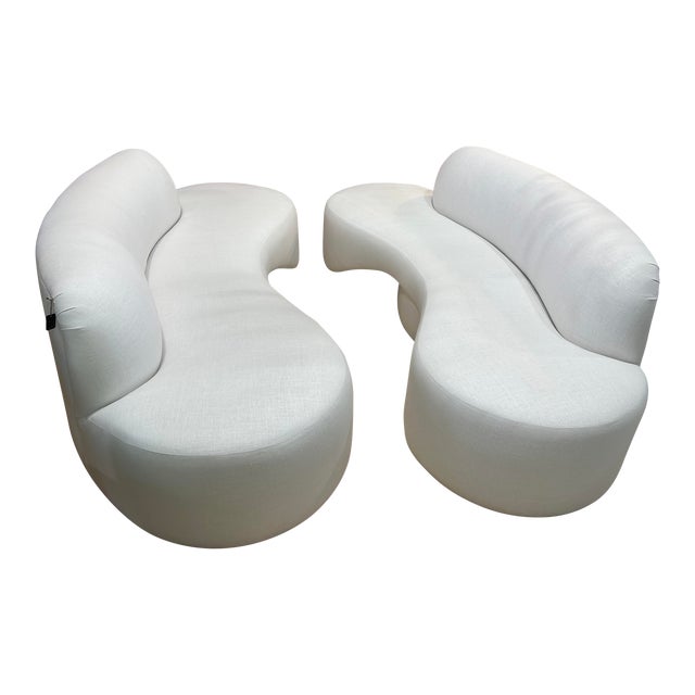 1970s Pair of Curved Kagan Inspired Sofas For Sale