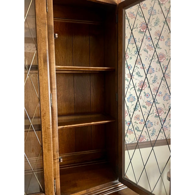 Ethan Allen China Cabinet Vintage Georgian For Sale - Image 9 of 9