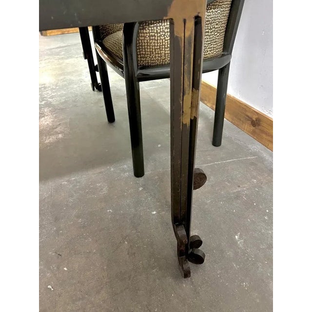 Metal Hand Crafted Art Deco Brutalist Dining, Console Table or Desk For Sale - Image 7 of 12