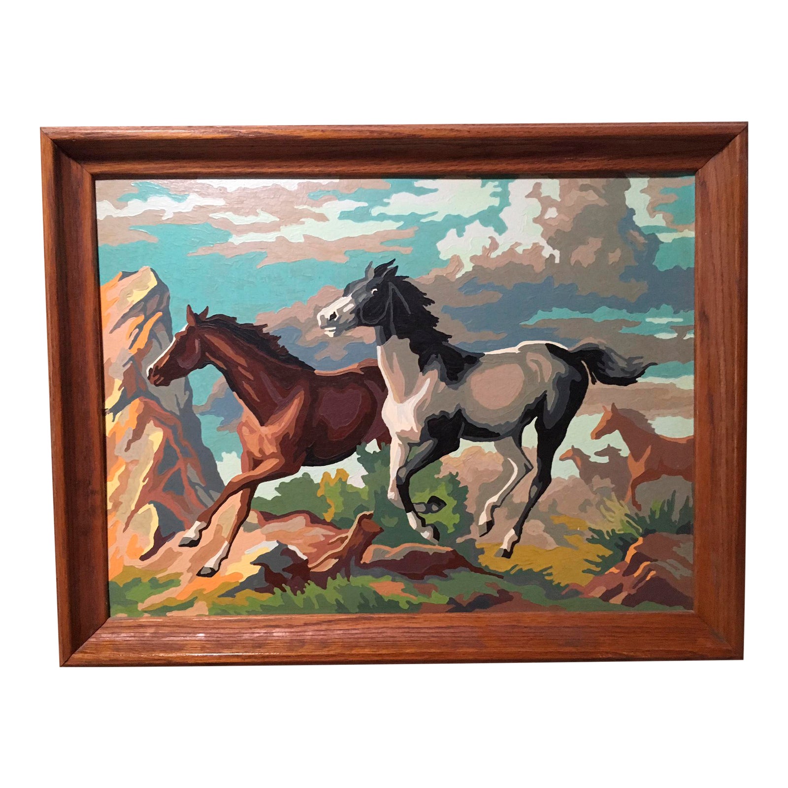 Vintage Wild Horses Paint by Number Chairish