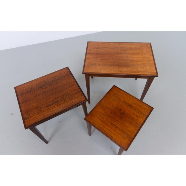 Danish Modern Rosewood Nesting Tables, 1960s, Set of 3 For Sale - Image 12 of 17