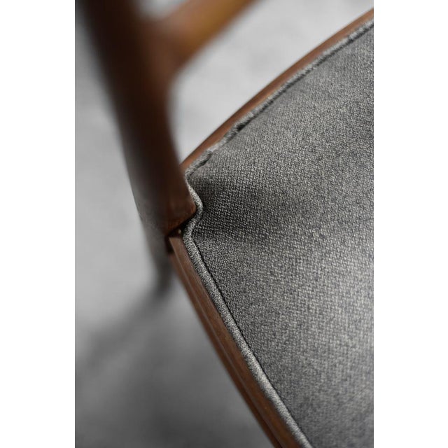 Mid-Century Modern Danish Teak & Grey Fabric Chairs, 1960s, Set of 4 For Sale - Image 4 of 18