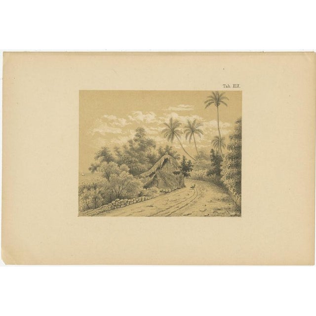 This atmospheric 19th-century tinted lithograph depicts a rural landscape in the La Guaira region of coastal Venezuela,...