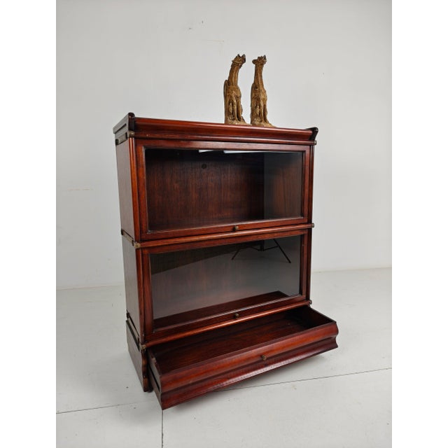 Modular Mahogany Bookcase with Under-Drawers from Globe-Wernicke For Sale - Image 4 of 9