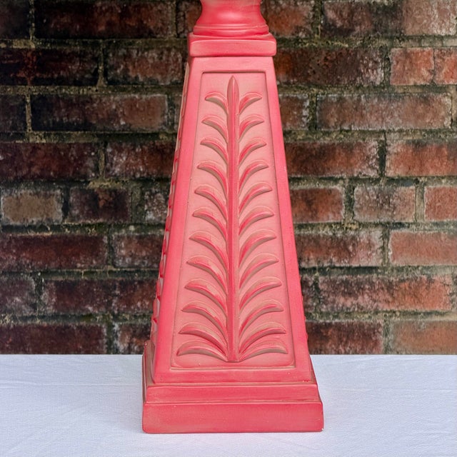 2004 Serge Roche Style Palm Beach Regency Coral Plaster Obelisk Table Lamps by Pieri Creations - A Pair For Sale - Image 9 of 17