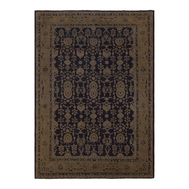 Boho Chic Blue/Brown Wool Rug - 8'5'' X 11'11'' For Sale