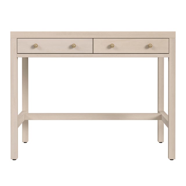 Spritely Home Accent Furniture Nora 40 in. W Rectangular Wood 2 Drawer Writing Desk, Antique Taupe For Sale - Image 4 of 8