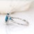 Metal Rossana 14k White Gold London Blue Topaz Diamond Ring | Round 10mm, Size 6.75 For Sale - Image 7 of 8