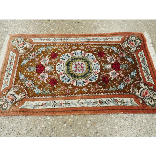 Mid 20th Century Galerie Shabab Collection Mid-20th Century Persian Quom Silk Rug For Sale - Image 5 of 6
