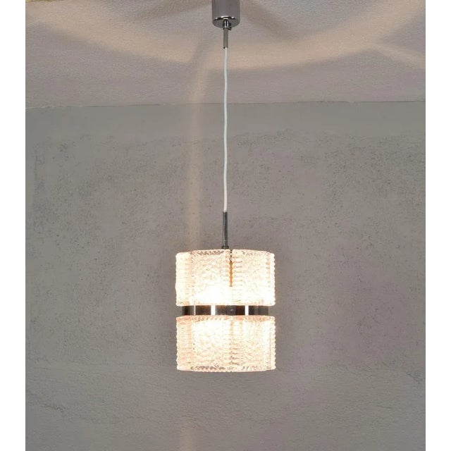 Mid-Century Modern Textured Crystal Chandelier from Kaiser Leuchten, Germany, 1960 For Sale - Image 6 of 9