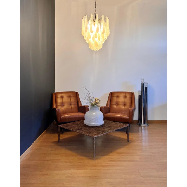 Glass Italian Murano Glass Lattimo Petals Chandelier, 1990s For Sale - Image 7 of 18
